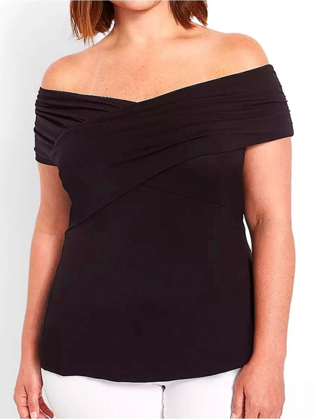 Black Off-Shoulder Stretch Top